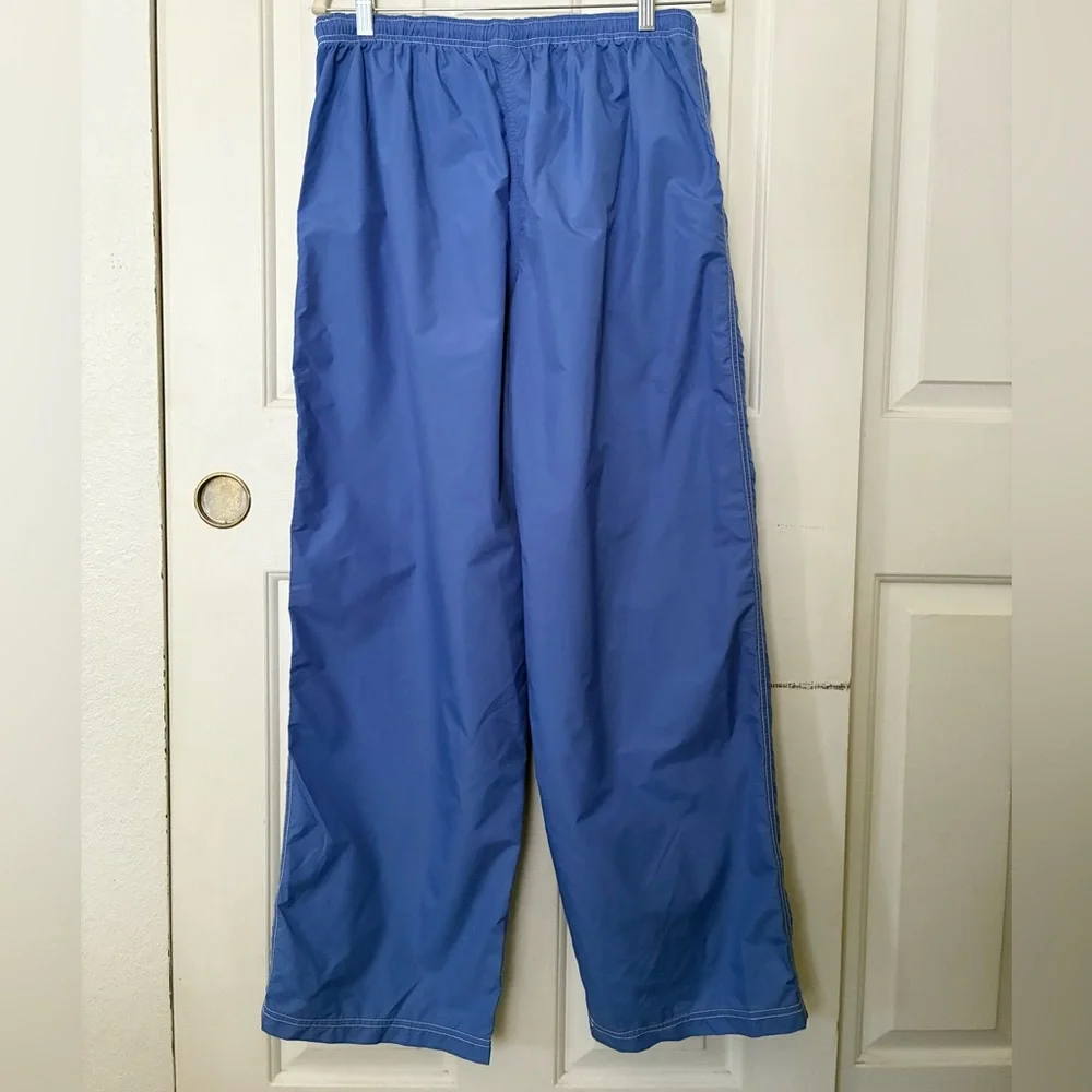 Vintage Nike Windbreaker Blue Athletic Straight Wide Leg Pants High Rise Y2K